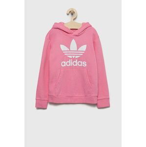 Detská mikina adidas Originals ružová farba, s potlačou