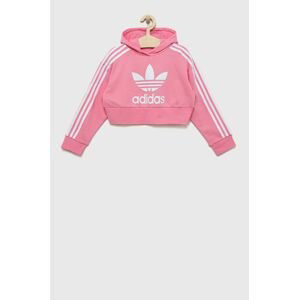 Detská mikina adidas Originals ružová farba, s nášivkou