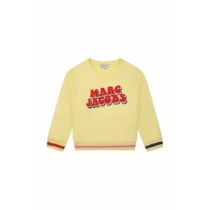 Detská bavlnená mikina Marc Jacobs žltá farba, s nášivkou