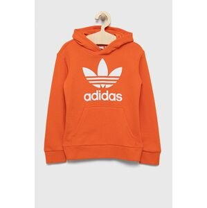 Detská mikina adidas Originals oranžová farba, s potlačou