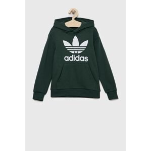 Detská mikina adidas Originals zelená farba, s potlačou