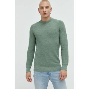 Bavlnený sveter Superdry pánsky, zelená farba,