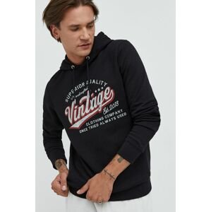 Mikina Produkt by Jack & Jones pánska, čierna farba, s potlačou