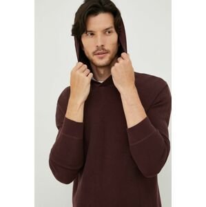 Bavlnený sveter Sisley pánska, bordová farba,
