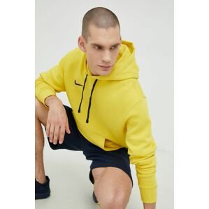 Mikina Nike pánska, žltá farba, s kapucňou, jednofarebná