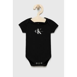 Body pre bábätká Calvin Klein Jeans čierna farba
