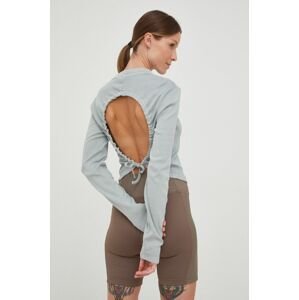 Tričko s dlhým rukávom Reebok Classic dámsky, šedá farba, holý chrbát