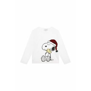 Detská bavlnená košeľa s dlhým rukávom Marc Jacobs X The Peanuts biela farba,