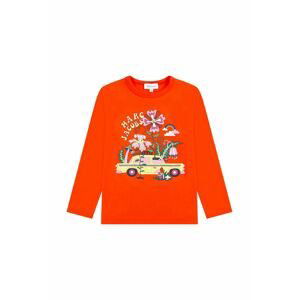 Detská bavlnená košeľa s dlhým rukávom Marc Jacobs červená farba,