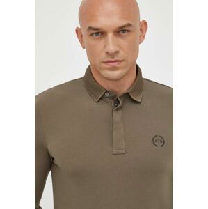 Tričko s dlhým rukávom Armani Exchange pánske, bordová farba, jednofarebné