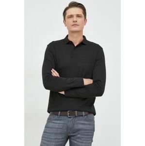Bavlnené tričko s dlhým rukávom BOSS Boss Athleisure čierna farba, jednofarebné