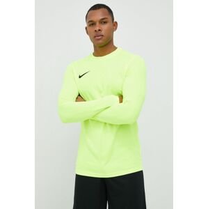 Tréningové tričko s dlhým rukávom Nike Park Vii zelená farba, jednofarebné