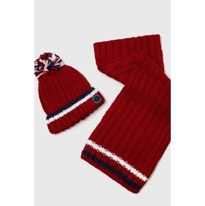 Detská čiapka a šál Birba&Trybeyond červená farba