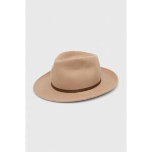 Vlnený klobúk Coccinelle béžová farba, vlnený