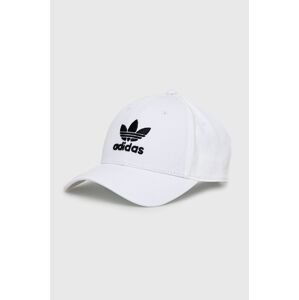 Bavlnená šiltovka adidas Originals FJ2545-WHT/BLK, biela farba, s nášivkou