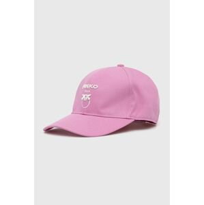 Bavlnená čiapka Pinko ružová farba, s nášivkou