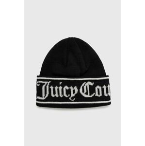 Vlnená čiapka Juicy Couture čierna farba, vlnená