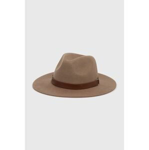 Vlnený klobúk Lauren Ralph Lauren hnedá farba, vlnený