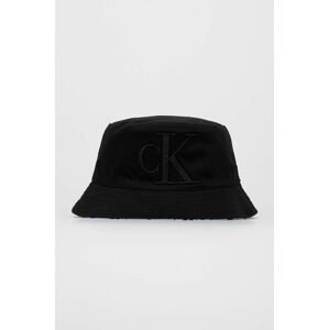 Detský obojstranný klobúk Calvin Klein Jeans čierna farba, bavlnený
