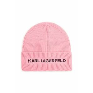 Detská čiapka Karl Lagerfeld ružová farba biela,