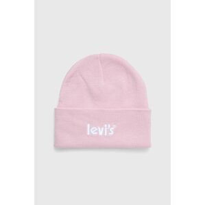Detská čiapka Levi's ružová farba biela,