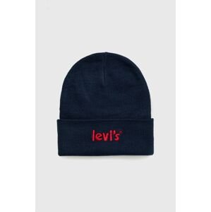 Detská čiapka Levi's tmavomodrá farba biela,