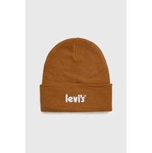 Detská čiapka Levi's hnedá farba biela,