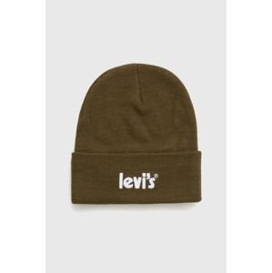 Detská čiapka Levi's zelená farba biela,