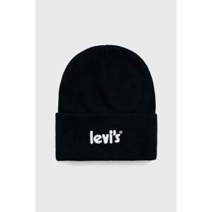 Detská čiapka Levi's čierna farba biela,