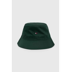 Bavlnený klobúk Tommy Hilfiger zelená farba, bavlnený
