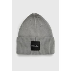Bavlnená čiapka Calvin Klein šedá farba, bavlnená