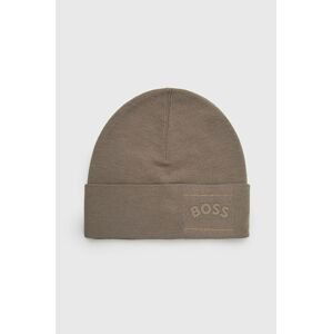 Vlnená čiapka BOSS Boss Athleisure béžová farba, z tenkej pleteniny, vlnená