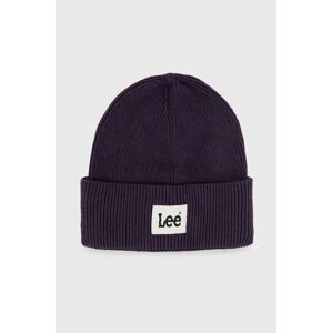 Bavlnená čiapka Lee fialová farba, z tenkej pleteniny, bavlnená