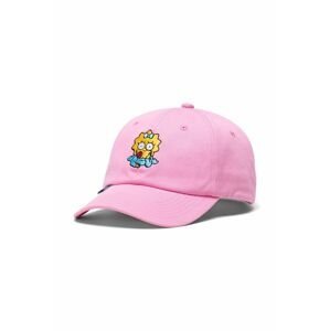 Bavlnená čiapka Herschel X The Simpsons ružová farba, s nášivkou