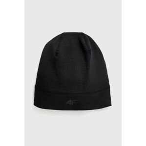 Obojstranná čiapka 4F čierna farba, z tenkej pleteniny,
