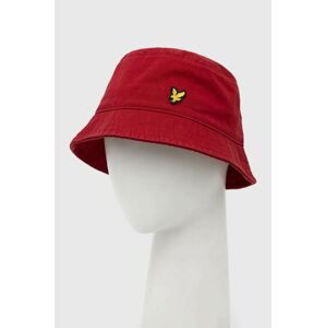 Bavlnený klobúk Lyle & Scott červená farba, bavlnený