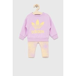 Detská súprava adidas Originals fialová farba