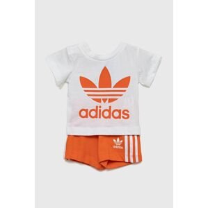 Detská bavlnená súprava adidas Originals oranžová farba