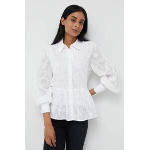 Bavlnená košeľa Y.A.S dámska, biela farba, regular, s klasickým golierom