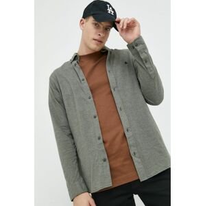 Košeľa Jack & Jones pánska, zelená farba, regular, s golierom button-down