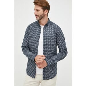 Košeľa Armani Exchange pánska, tmavomodrá farba, slim, s golierom button-down