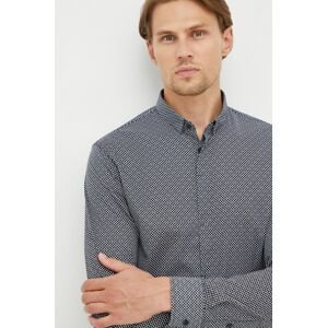 Košeľa Armani Exchange pánska, tmavomodrá farba, slim, s golierom button-down