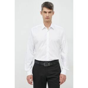 Bavlnená košeľa Karl Lagerfeld pánska, biela farba, regular, s klasickým golierom