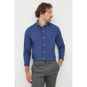 Košeľa Polo Ralph Lauren pánska, tmavomodrá farba, slim, s golierom button-down