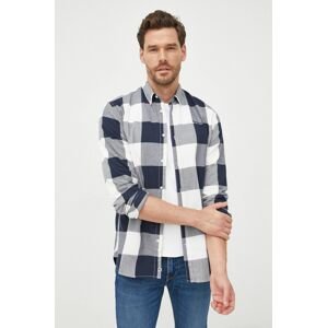 Bavlnená košeľa Pepe Jeans pánska, tmavomodrá farba, regular, s golierom button-down