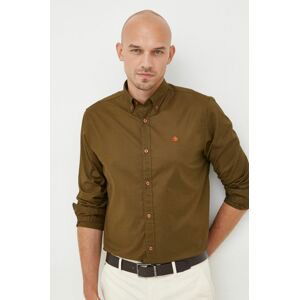 Košeľa Scotch & Soda pánska, zelená farba, regular, s golierom button-down