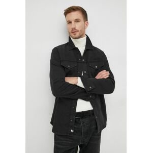 Košeľa Pepe Jeans pánska, čierna farba, regular, s klasickým golierom