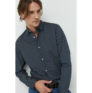 Bavlnená košeľa Produkt by Jack & Jones pánska, tmavomodrá farba, regular, s klasickým golierom