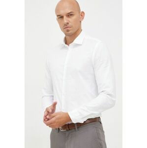 Bavlnená košeľa Manuel Ritz pánska, biela farba, regular, s klasickým golierom