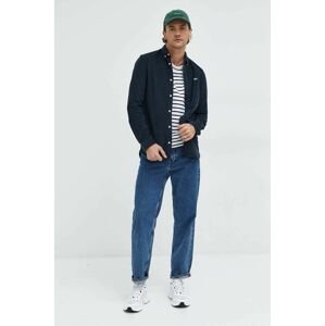 Manšestrová košeľa Tommy Jeans pánska, tmavomodrá farba, regular, s golierom button-down